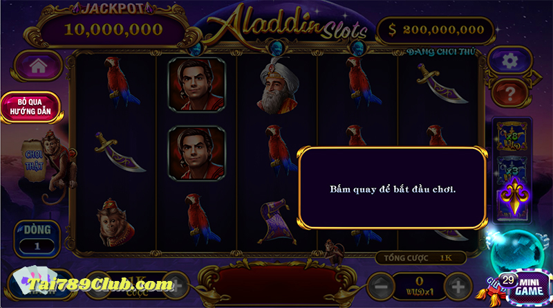 Hướng dẫn chi tiết cách chơi Aladdin tại 789 Club