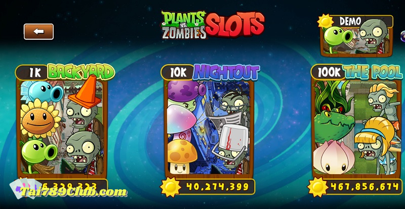 Sơ lược về các sảnh chơi game Plants Vs Zombies Slots